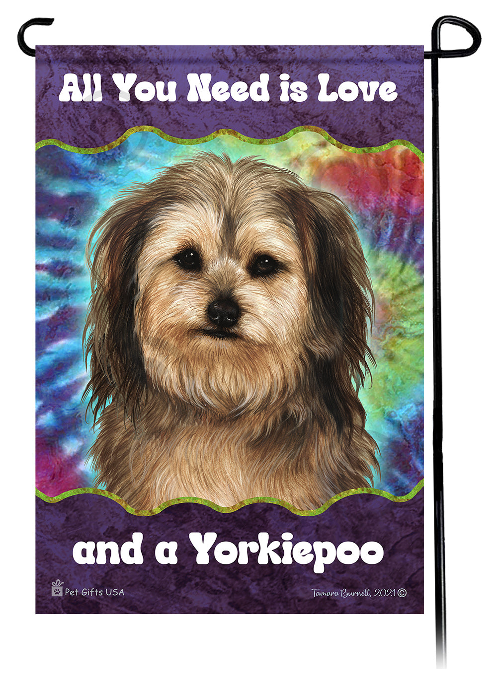 Yorkipoo All You Need Is Love Garden Flags