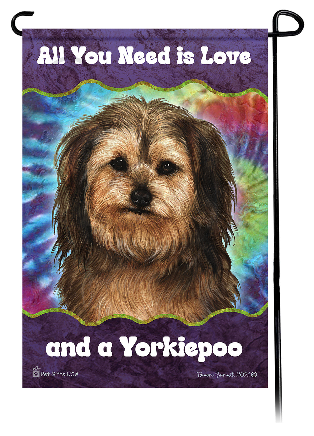 Yorkipoo All You Need Is Love Garden Flag