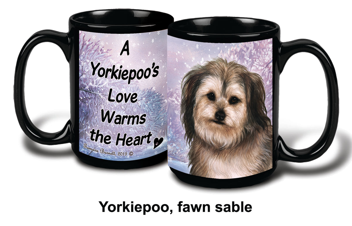 Yorkipoo Fawn Winter Mug 15 oz