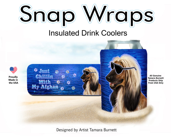 Afghan Hound Snap Wrap Insulated Drink Holder