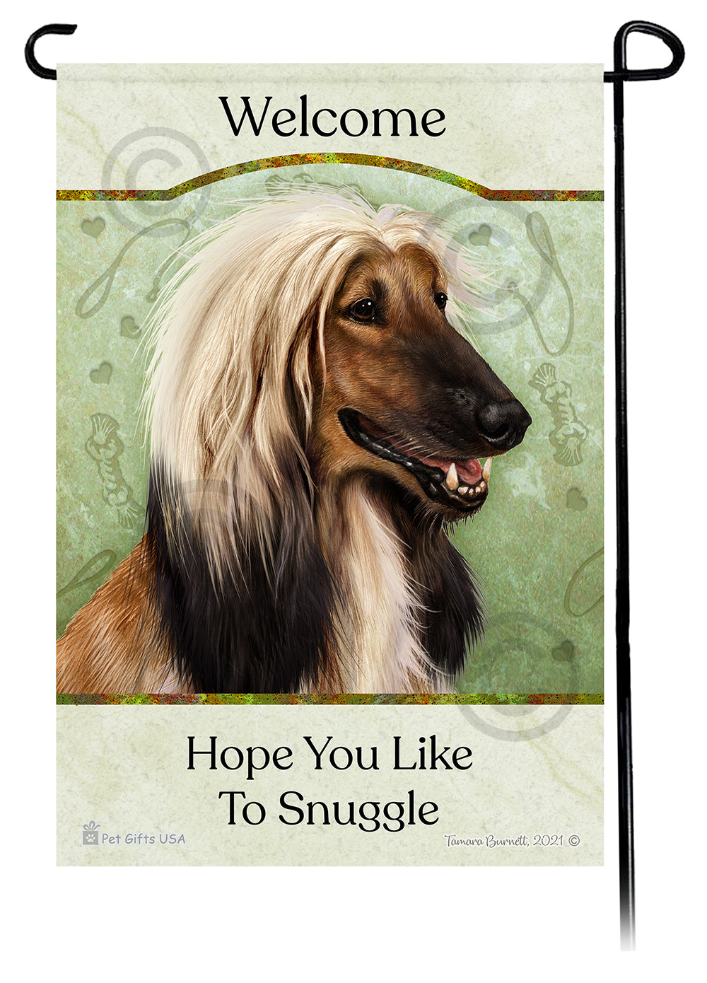 Afghan Hound Hope You Like To Snuggle Garden Flags