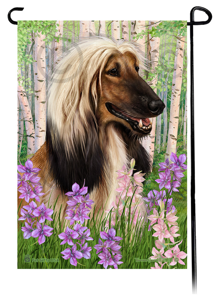 Afghan Hound Spring Flowers Garden Flags