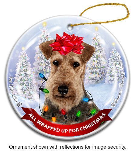 Airedale All Wrapped Up Ornament