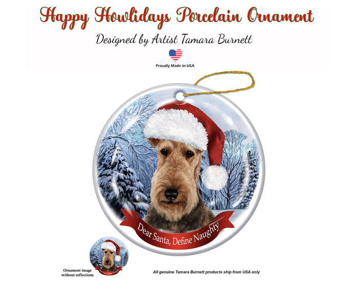 Airedale - Dear Santa, Define Naughty Christmas Ornament
