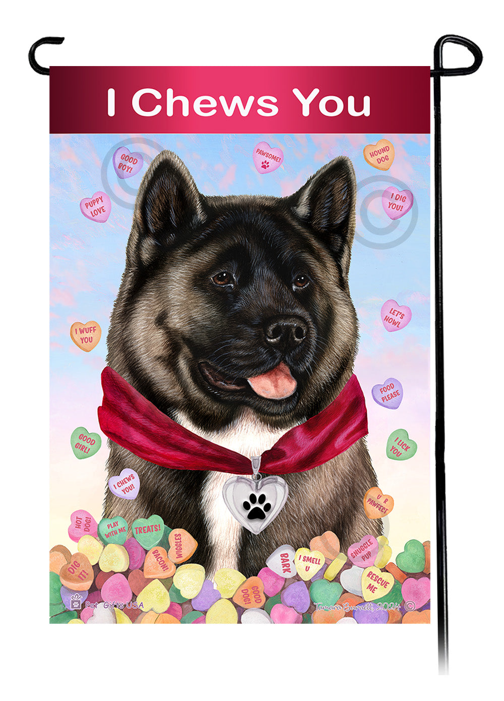 Akita Valentine Sweetheart - Garden Flag