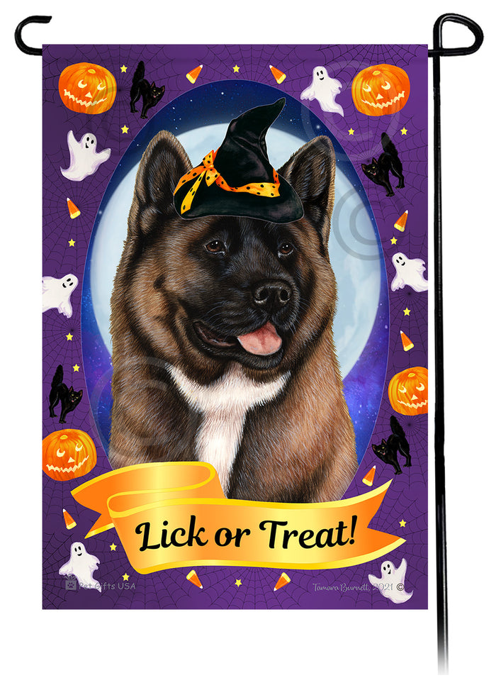 Akita Halloween Howls Garden Flags