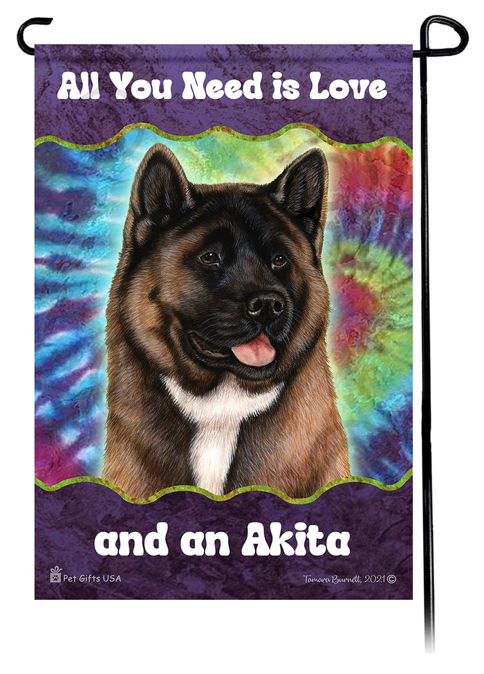 Akita All You Need Is Love Garden Flags