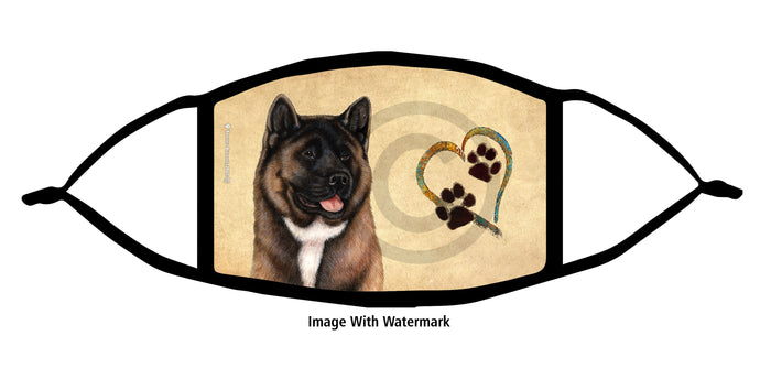 Akita (Red Sable and White) Face Mask