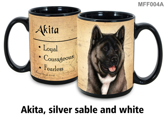 Akita (Silver Sable & White) - My Faithful Friends Mug 15 oz