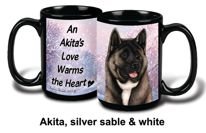 Akita Silver Winter Mug 15 oz