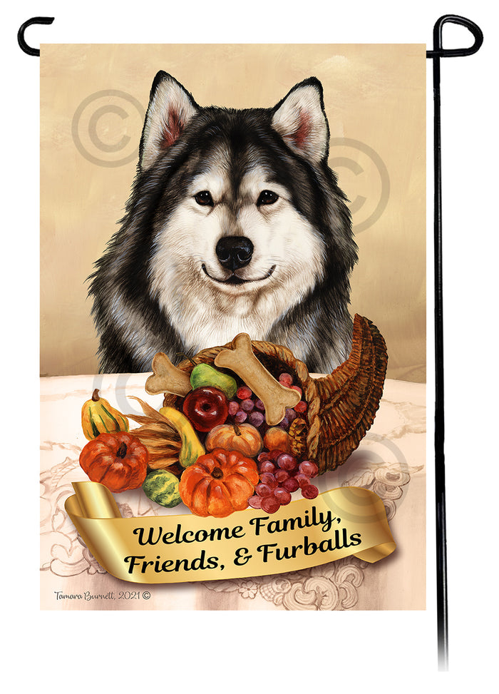 Alaskan Malamute Thanksgiving Garden Flags