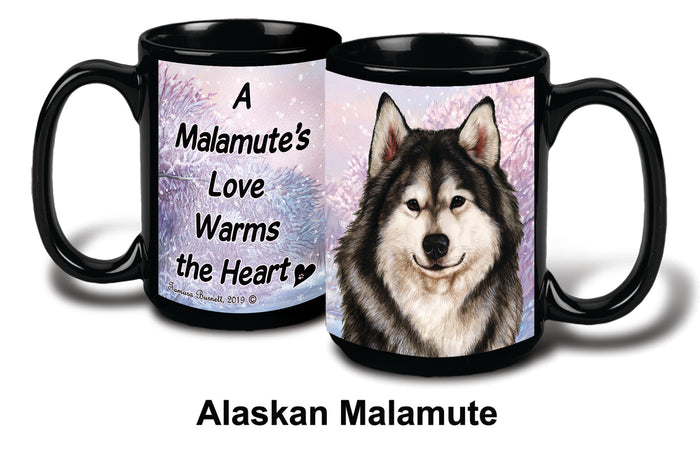 Alaskan Malamute Winter Mug 15 oz