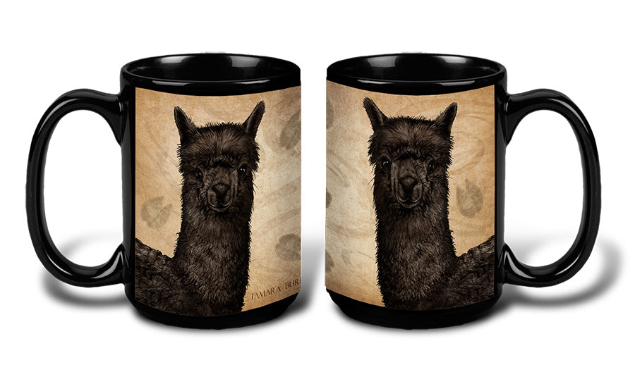 Alpaca Black (Mirrored) - My Faithful Friends Mug 15 oz