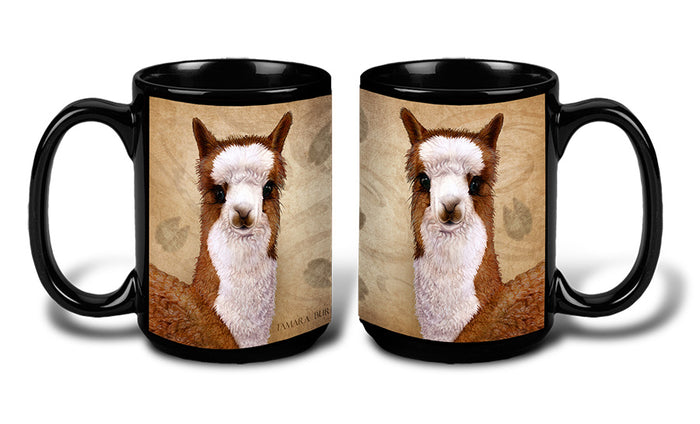 Alpaca Brown and White (Mirrored) - My Faithful Friends Mug 15 oz