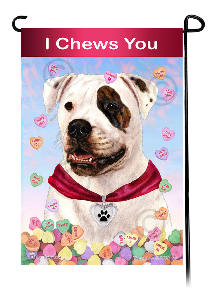American Bulldog Valentine Sweetheart Garden Flags