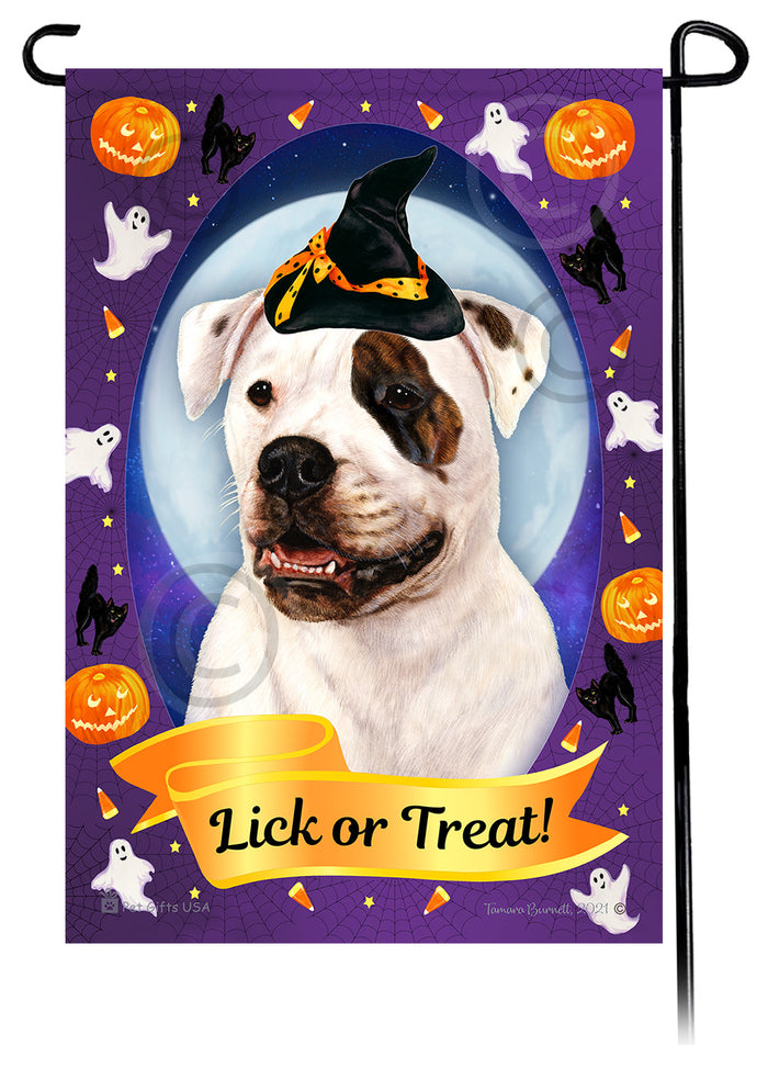 American Bulldog Halloween Howls Garden Flags