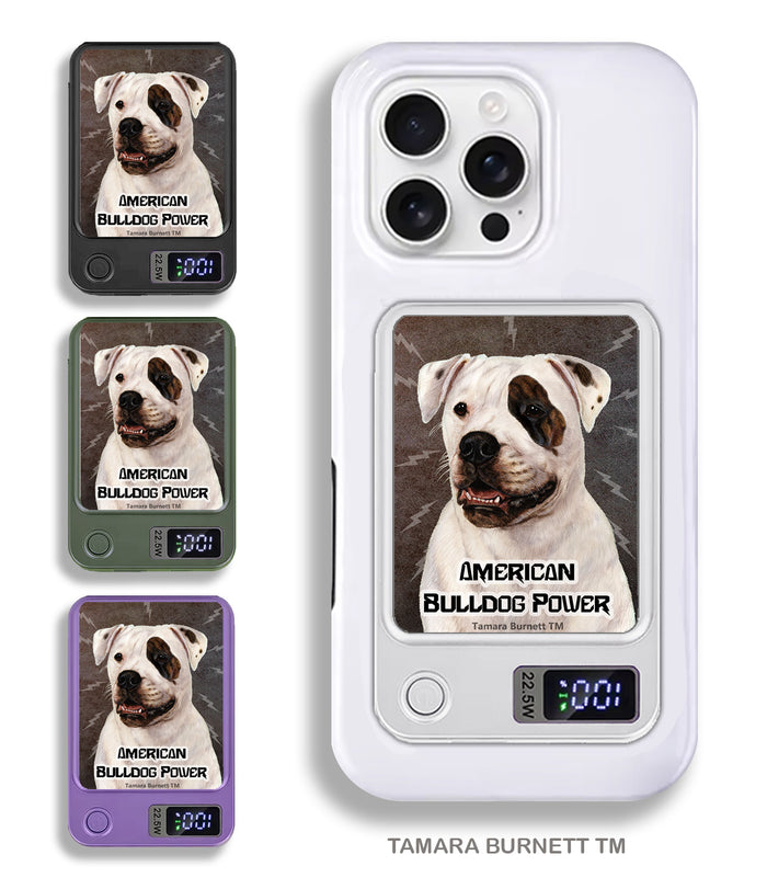 American Bulldog Brindle Eye Phone Bank Wireless Charger