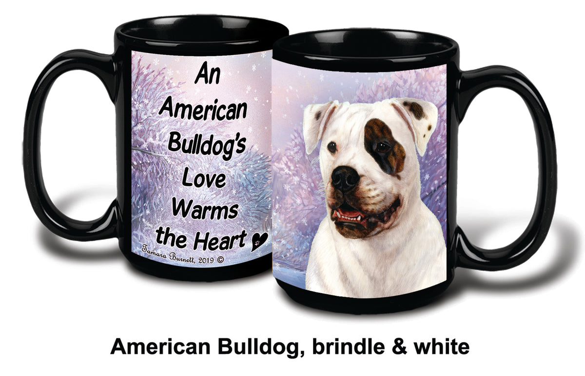 American Bulldog Brind Eye Winter Mug 15 oz