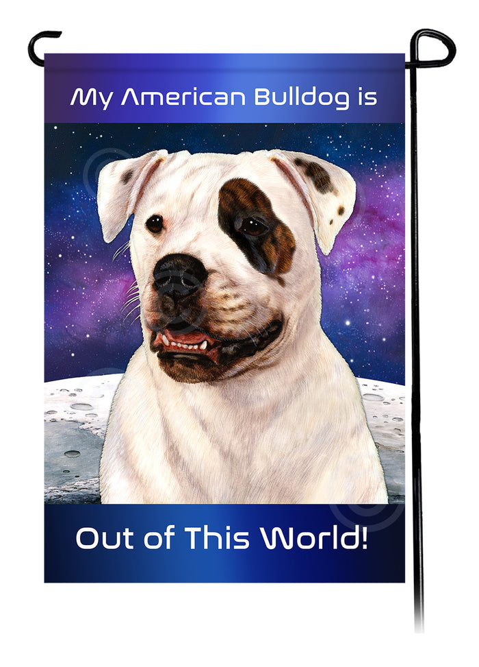 American Bulldog Out Of This World Garden Flags