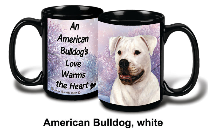 American Bulldog White Winter Mug 15 oz