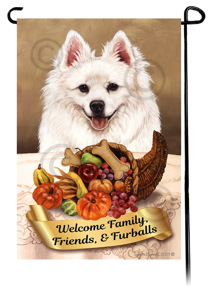 American Eskimo Thanksgiving Garden Flags