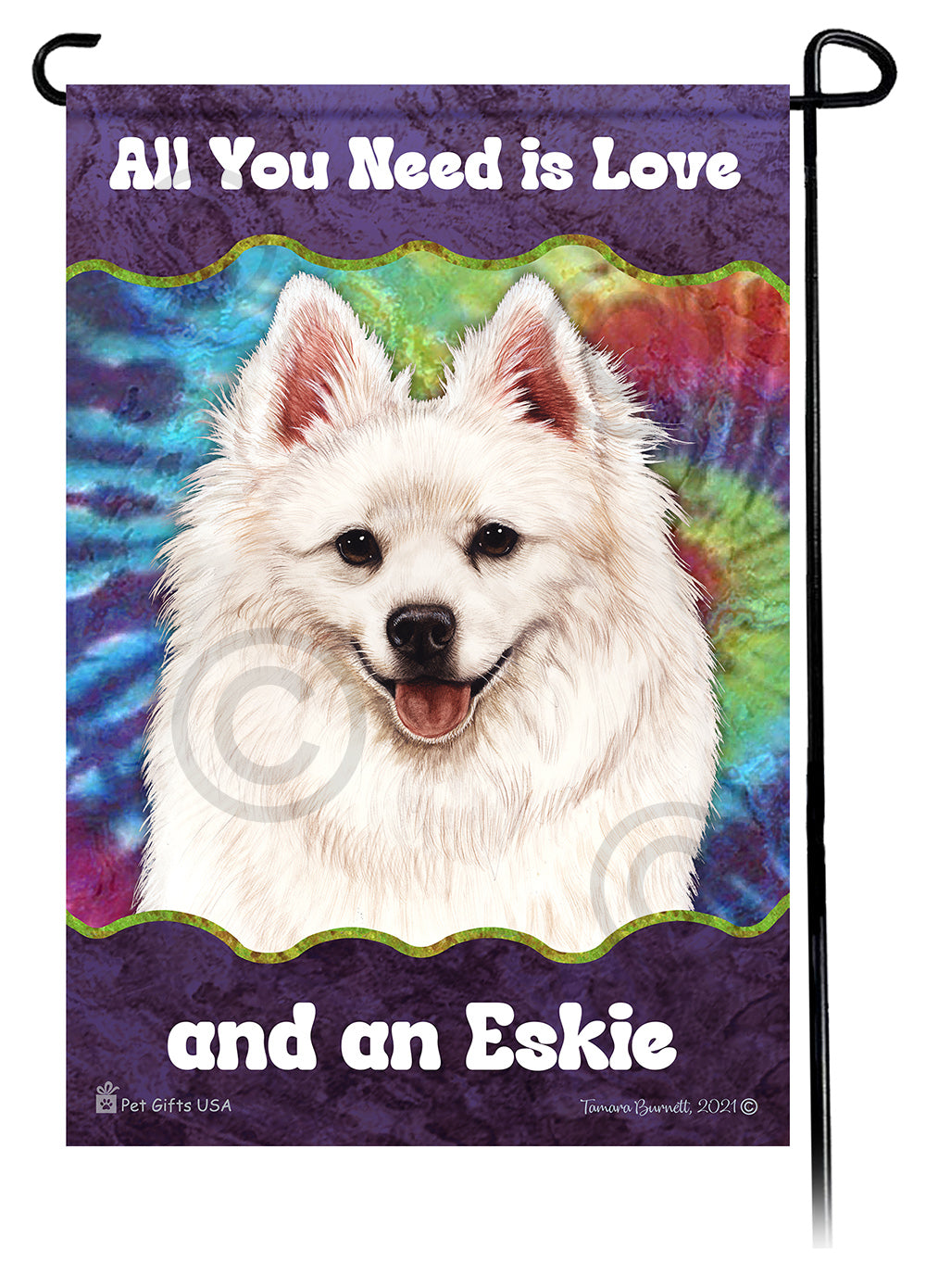 American Eskimo All You Need Is Love Garden Flags