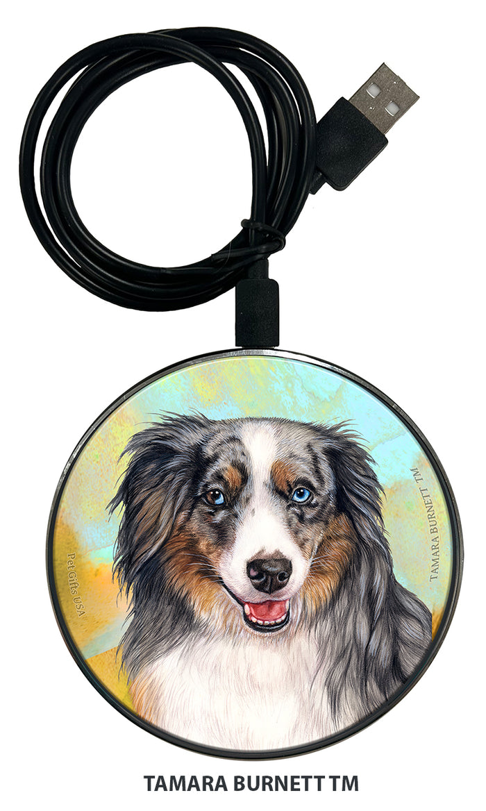 American Shepherd Blue Merle (Aussie Mini) Zoomies Wireless Charger