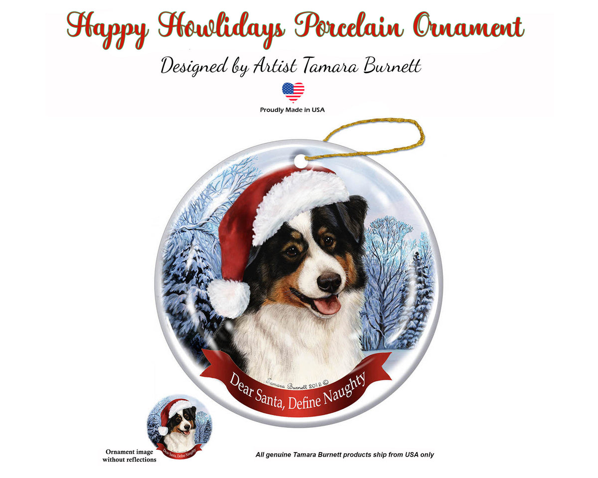 Australian Shepherd Black Tri Ornament