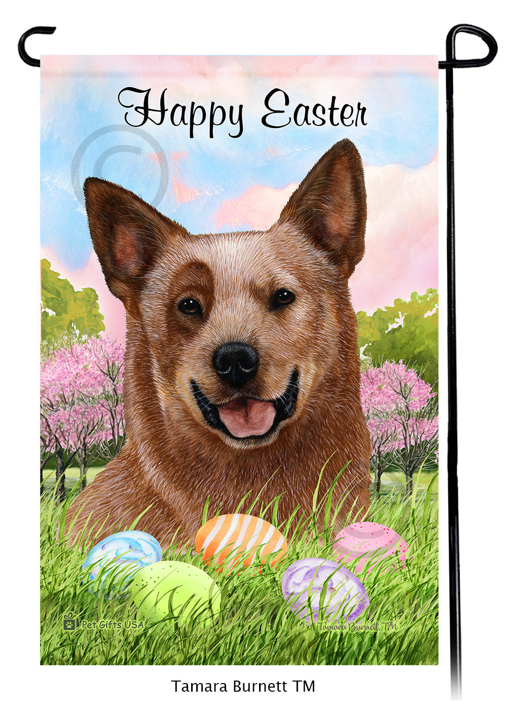 Australian Cattle Dog Happy Easter - Garden Flag