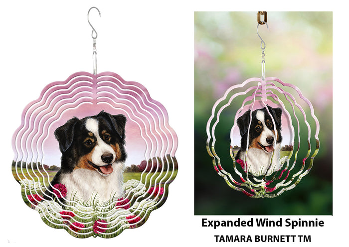Australian Shepherd Black Tri Wind Spinner