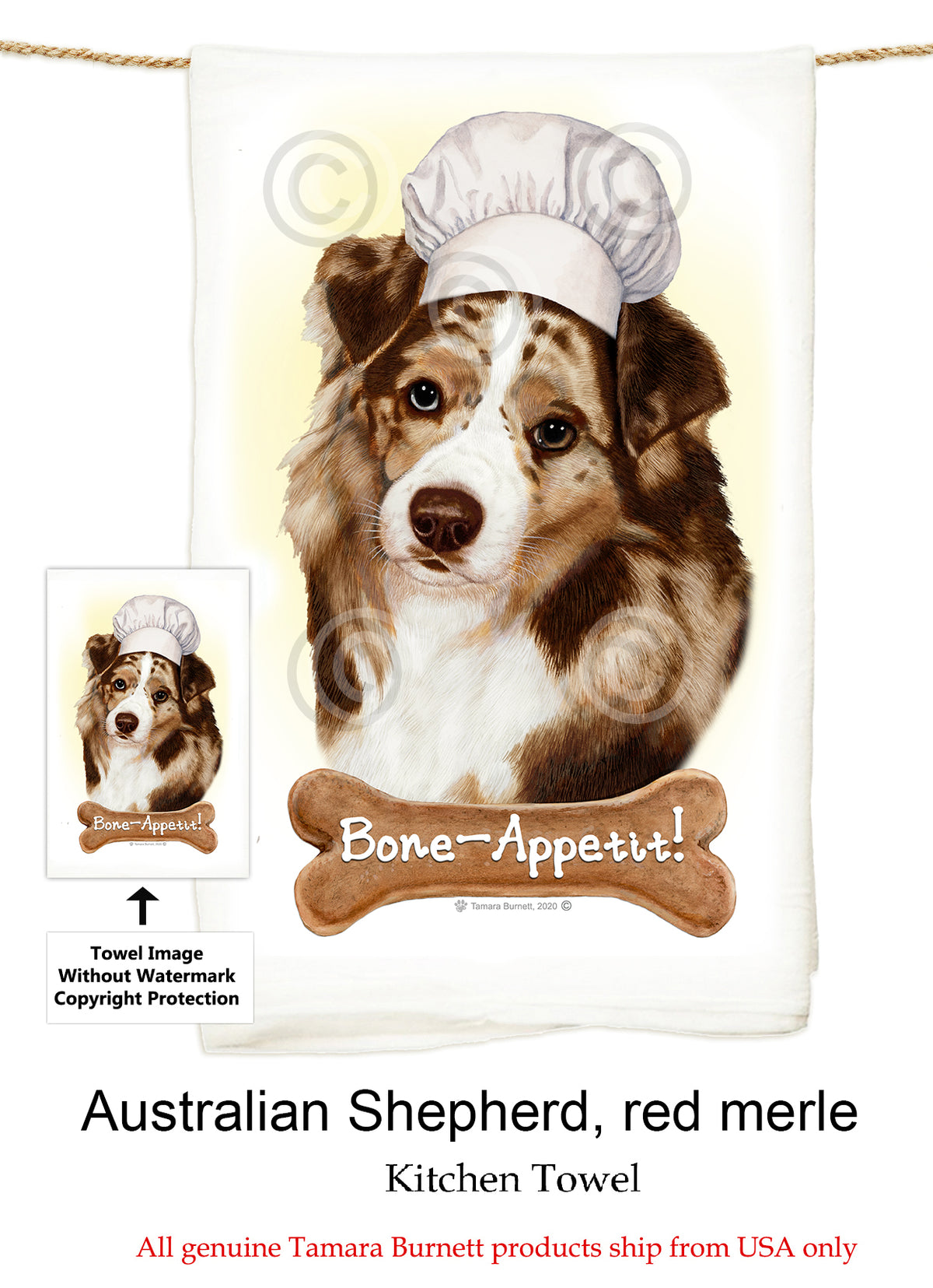 Australian Shepherd Flour Sack Towel