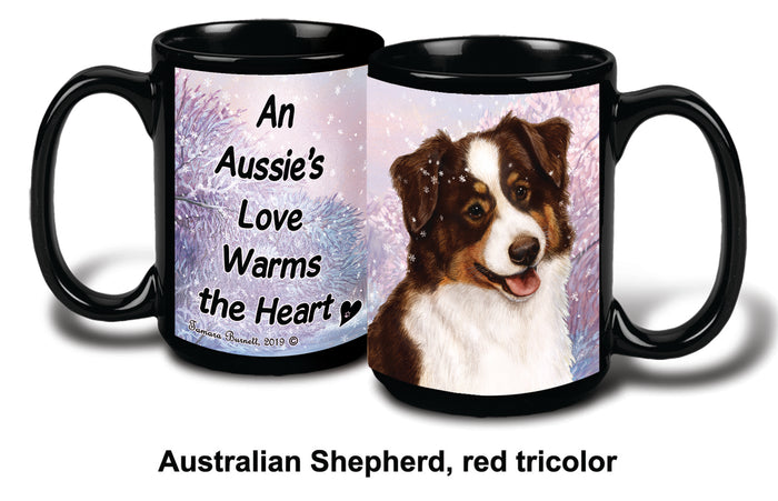 Australian Shepherd Red Tri Winter Mug 15 oz