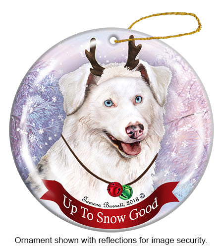 Australian Shepherd White Ornament