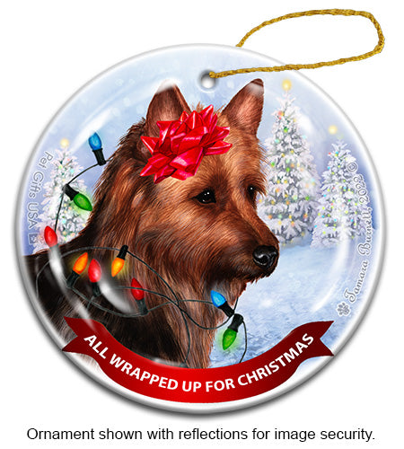 Australian Terrier All Wrapped Up Ornament