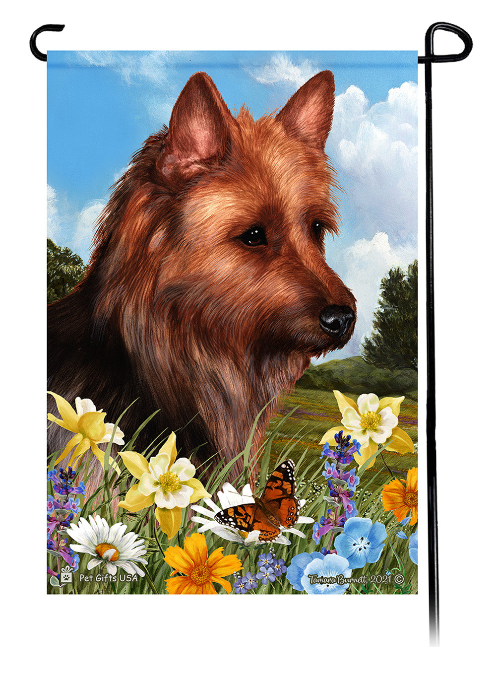 Australian Terrier Summer Flowers Garden Flags