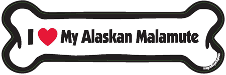 Alaskan Malamute Bone Shaped Magnets