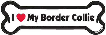 Border Collie Bone Shaped Magnets