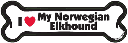 Norwegian Elkhound Bone Shaped Magnets