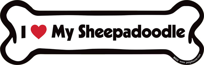 Sheepadoodle Bone Shaped Magnets