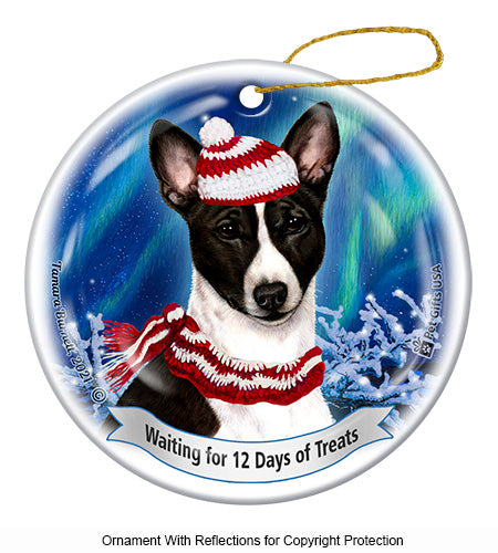 Basenji Black and White Ornament