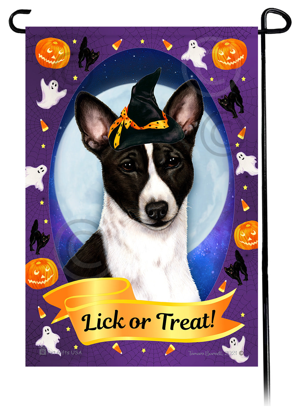 Basenji Halloween Howls Garden Flags