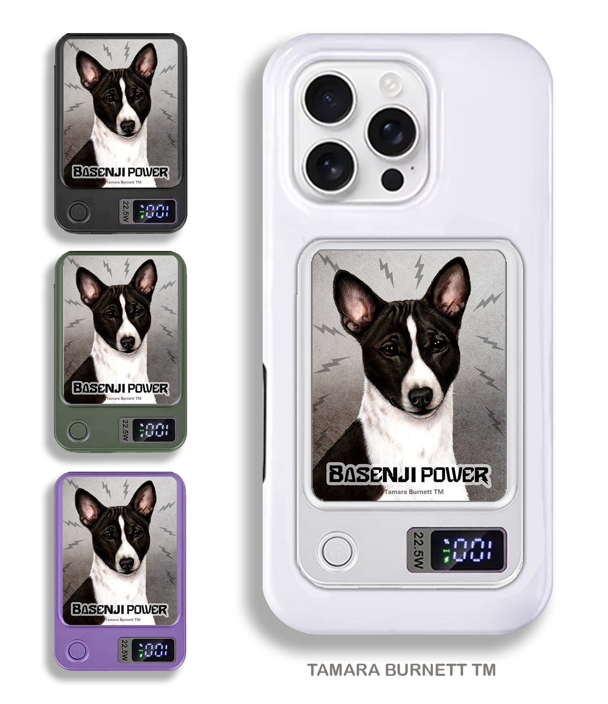 Basenji Black and White Phone Bank Wireless Charger