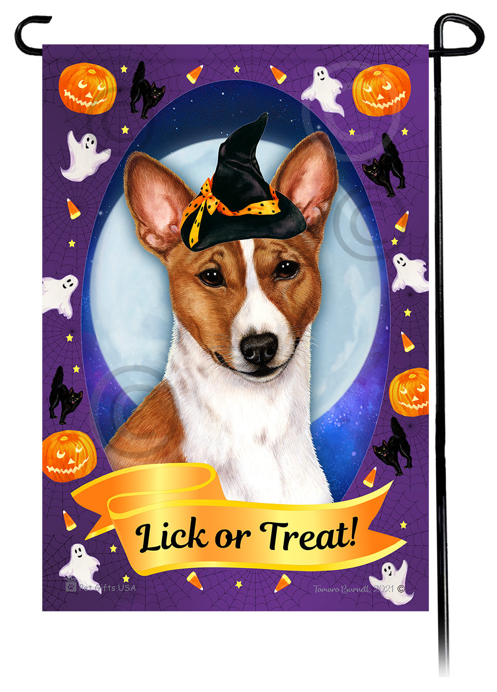 Basenji Halloween Howls - Garden Flag