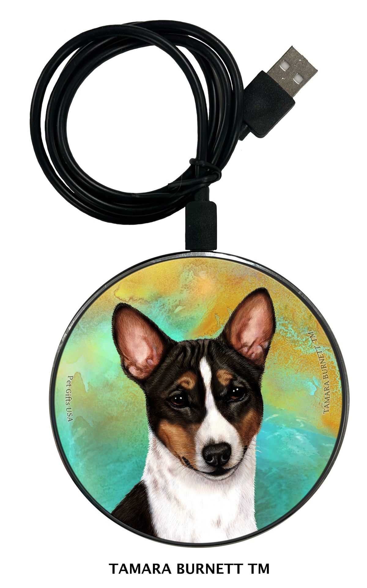 Basenji Tri-Color Zoomies Wireless Charger