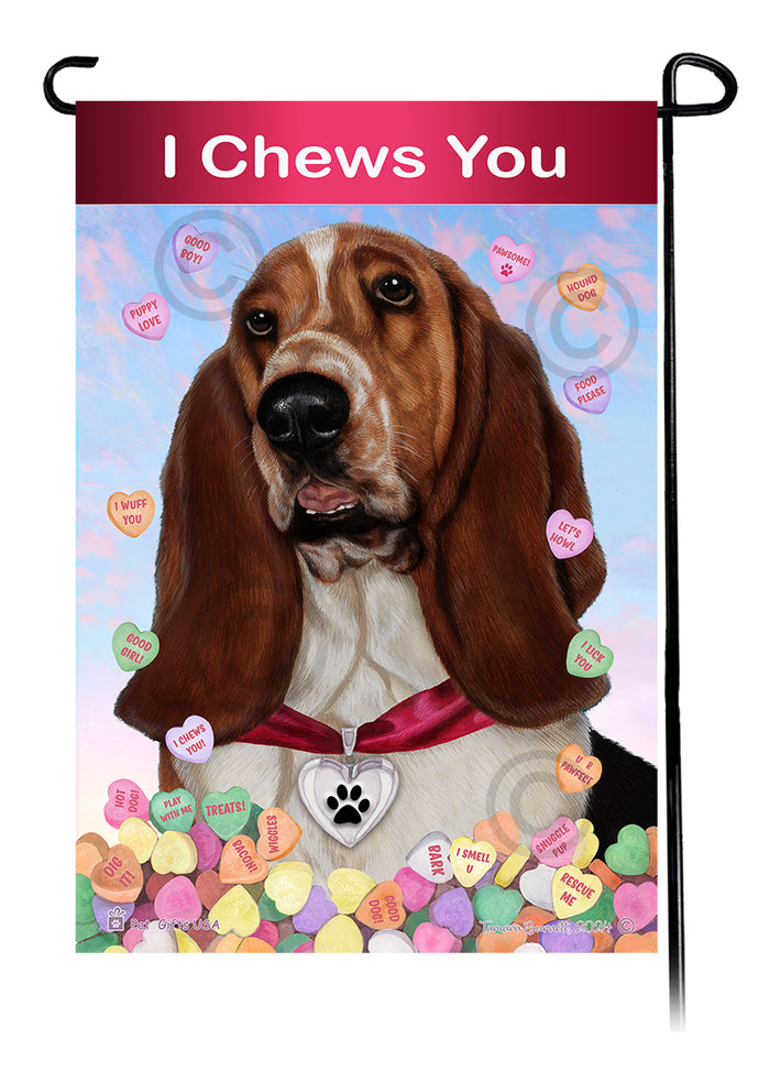 Basset Hound Valentine Sweetheart Garden Flags