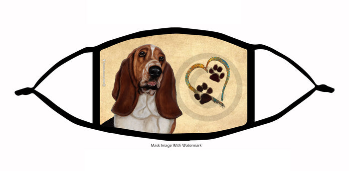 Basset Hound (Black Saddle Tricolor) Face Mask