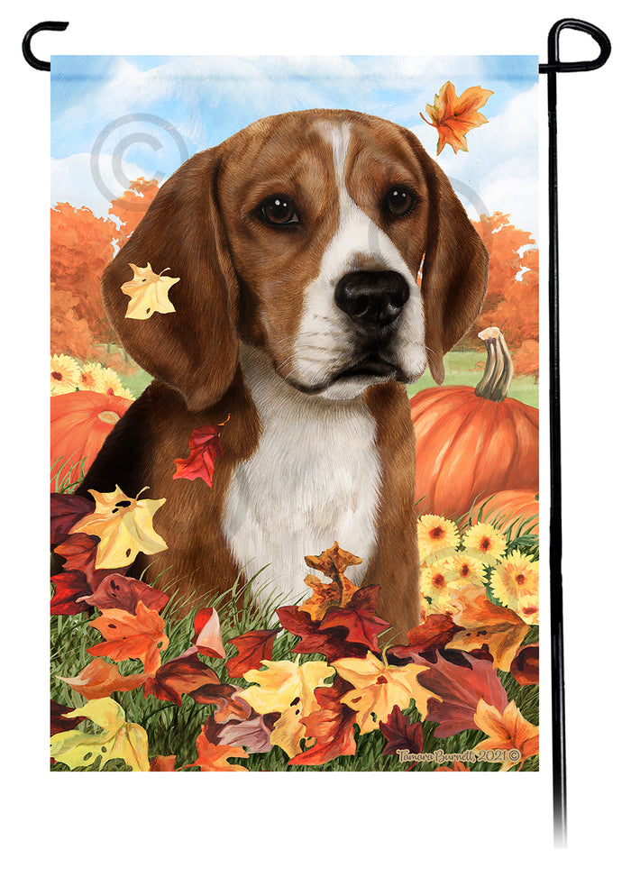 Beagle Falling Leaves Garden Flags