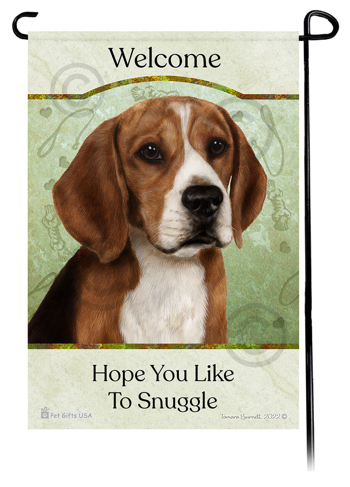 Beagle Hope You Like To Snuggle Garden Flags