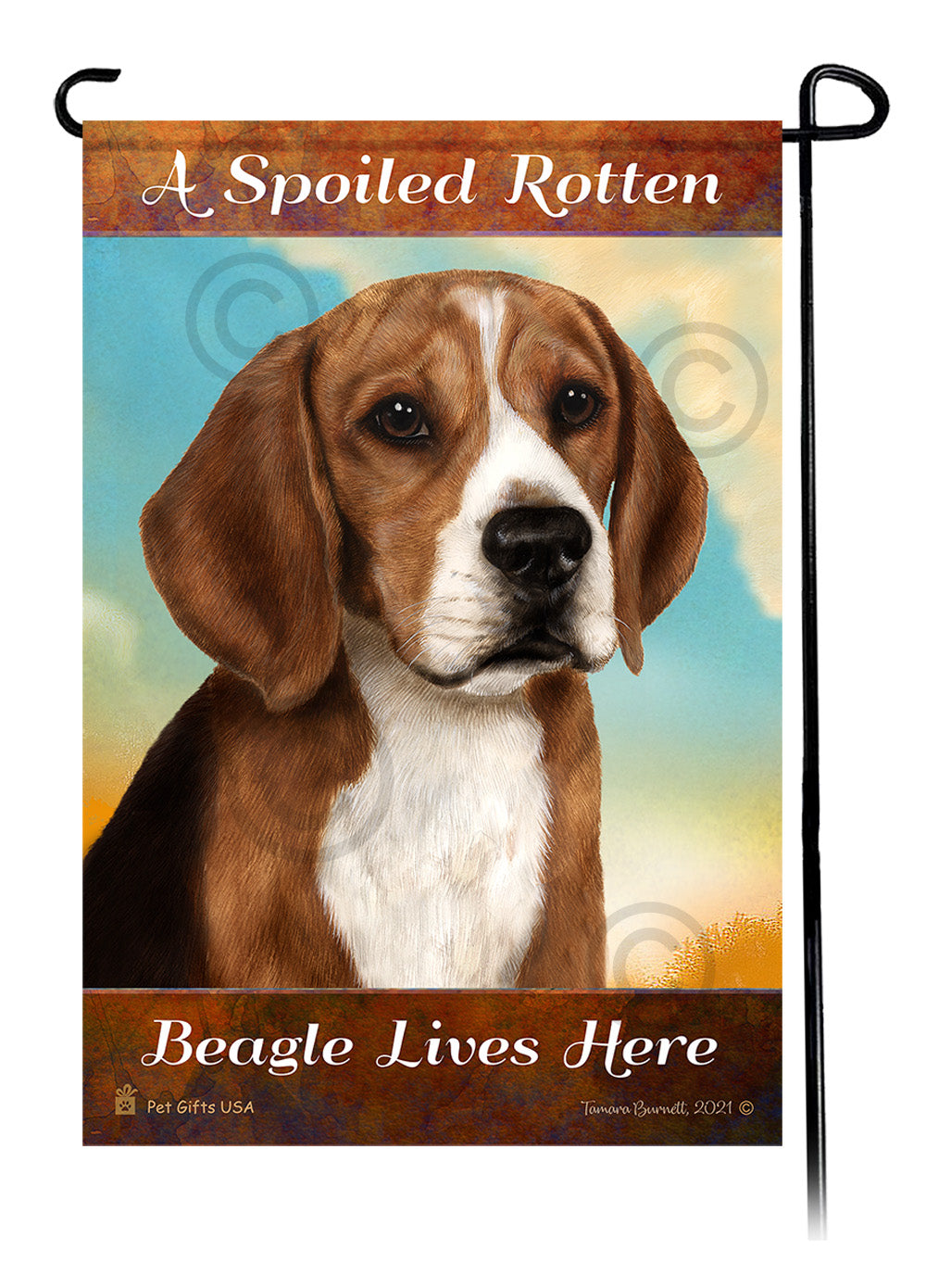 Beagle Spoiled Rotten Garden Flags
