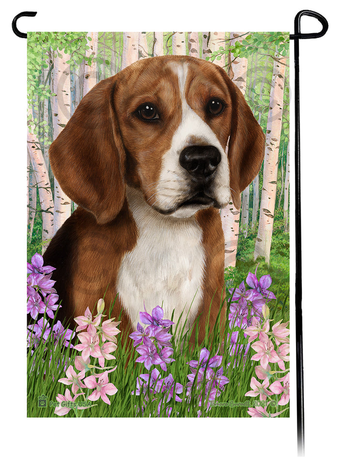Beagle Spring Flowers Garden Flags
